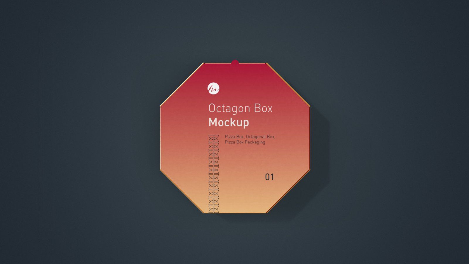 Octagonal Pizza Box Mockup - 5 PSDs