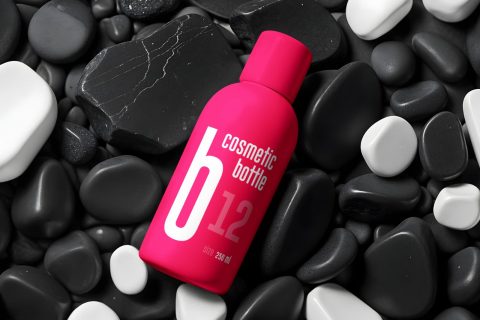 Plastic Cosmetic Bottle Stones Psd