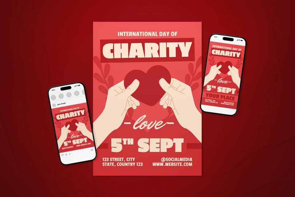 International Day of Charity Event Flyer Set