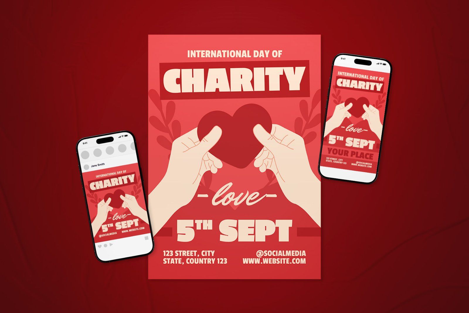 International Day of Charity Event Flyer Set — image 1