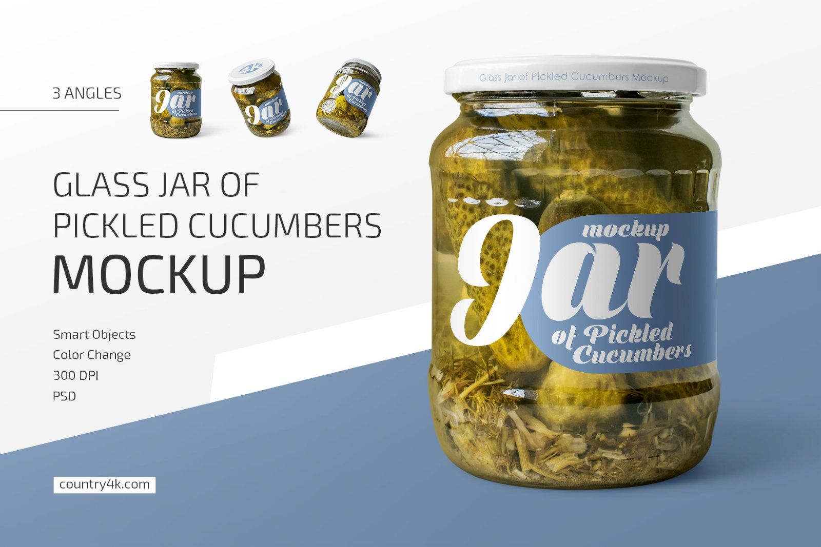 Glass Jar of Pickled Cucumbers Mockup Set — image 1