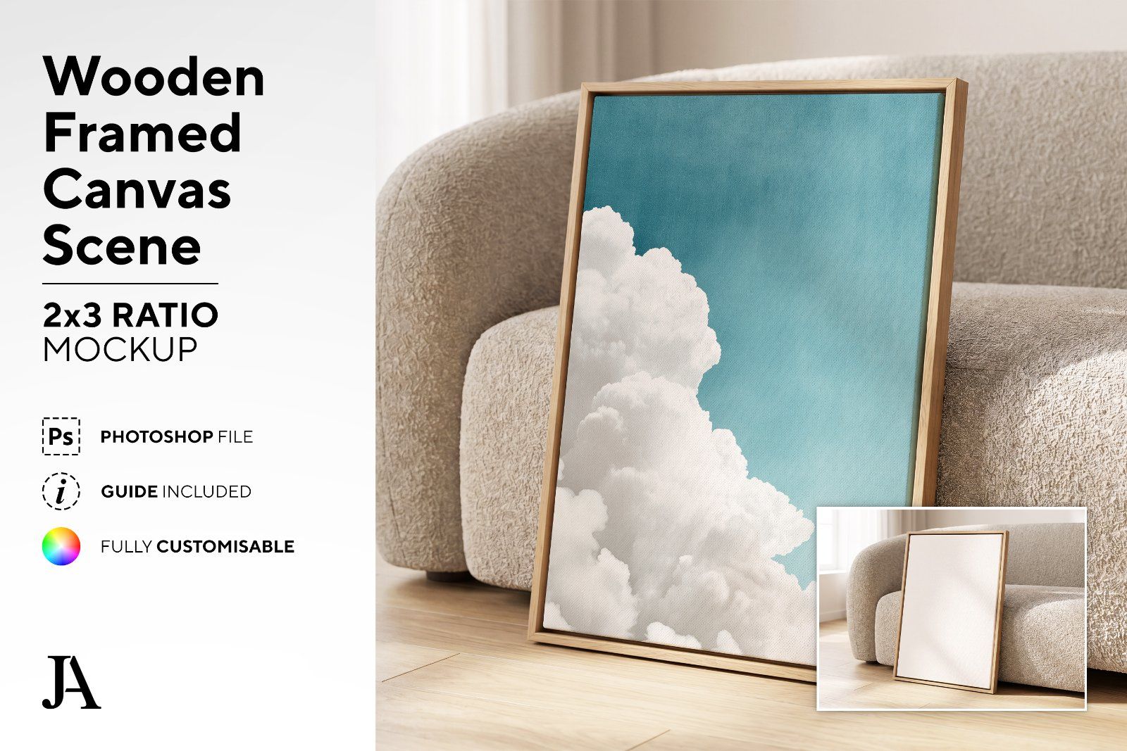 Wooden Framed Canvas | 2x3 Ratio PSD