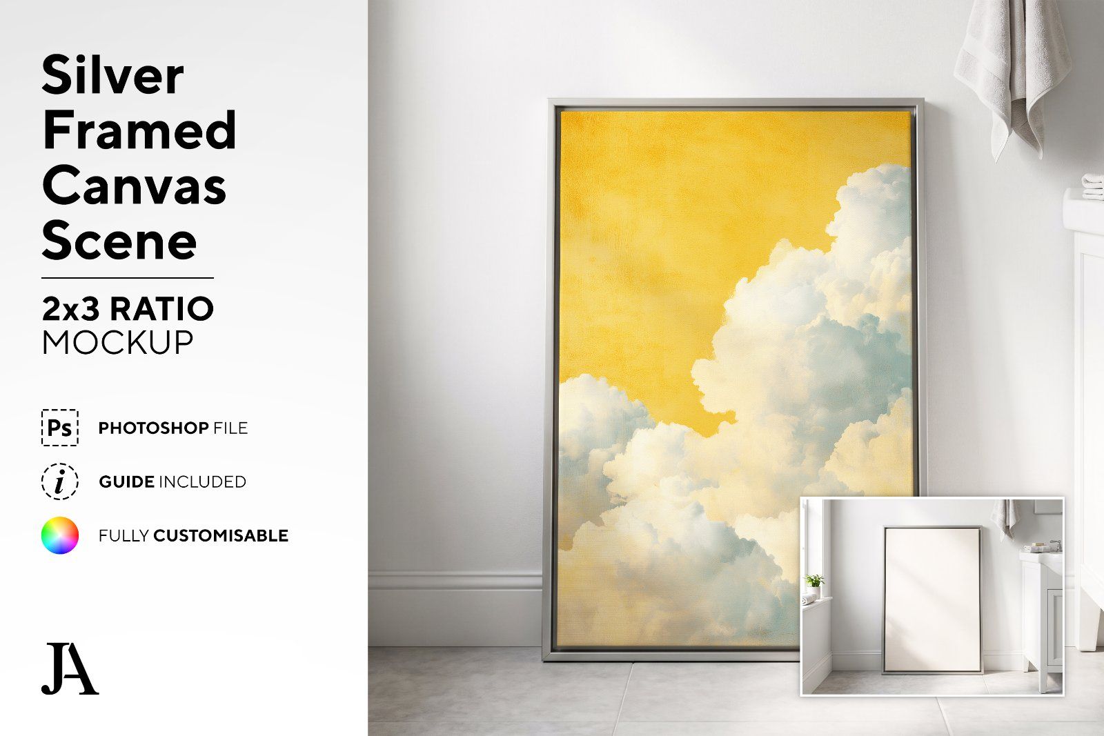 Silver Framed Canvas | 2x3 Ratio PSD — image 2