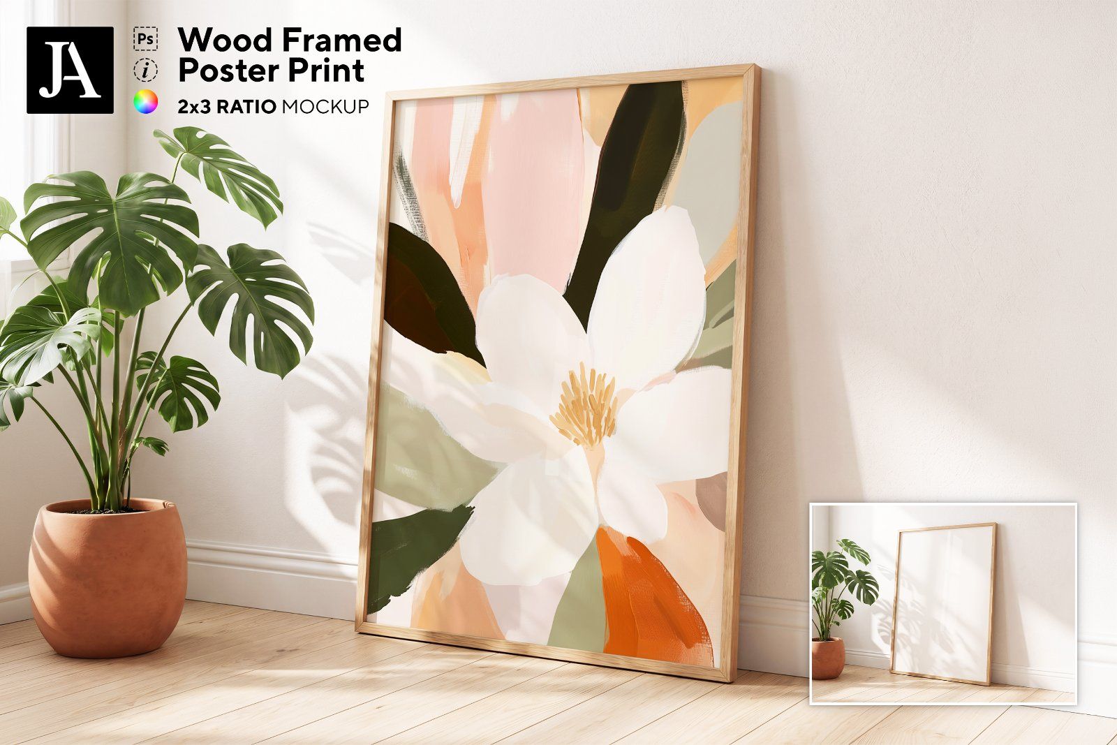 Wood Framed Poster | 2x3 Ratio PSD — image 1