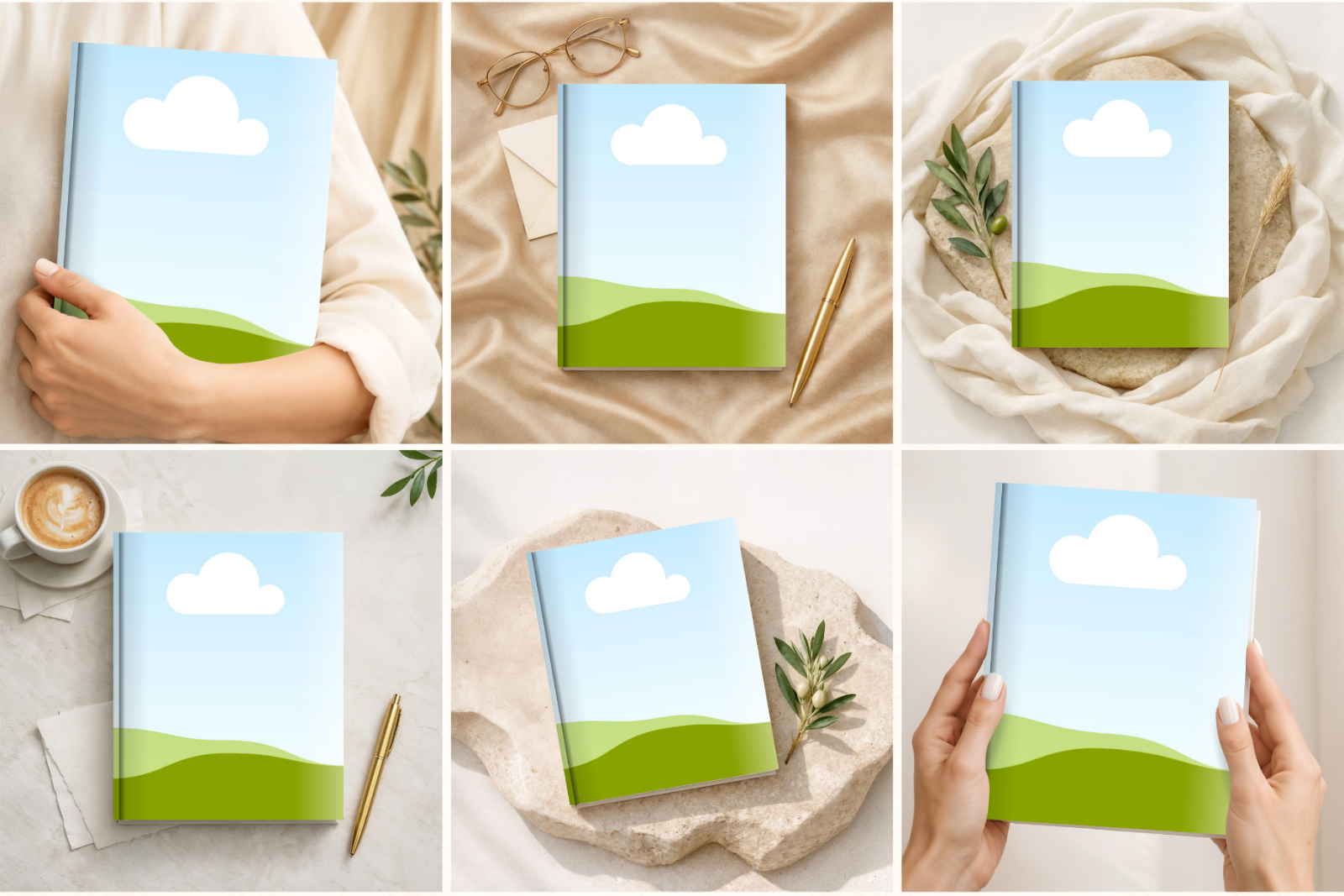 40 Editorial Book Cover Mockups for Canva