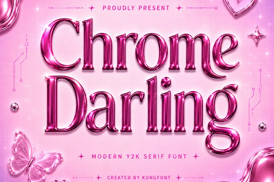 Chrome Darling – Modern Y2K Serif Font