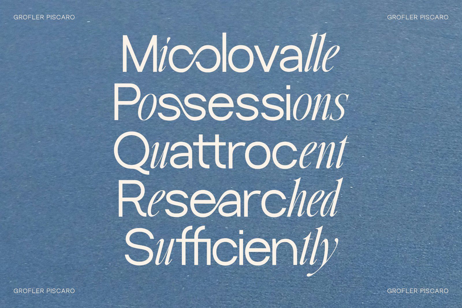 Grofler Piscaro | A Hybrid Font
