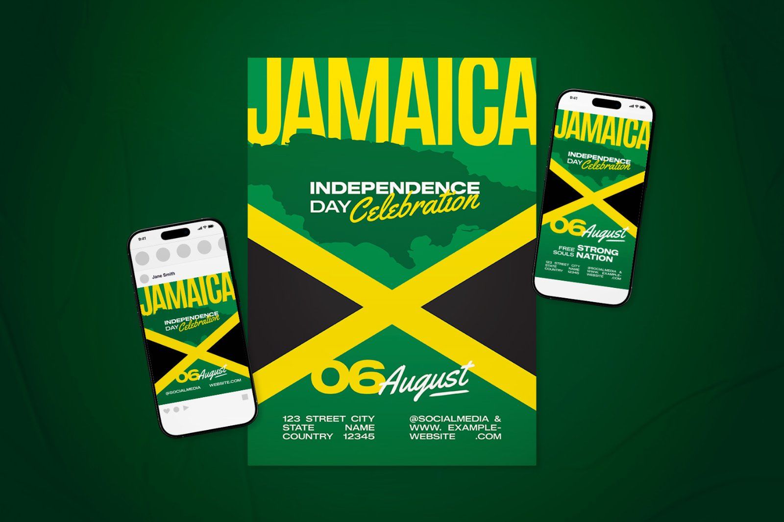 Jamaica Independence Day Celebration Flyer Set — image 2