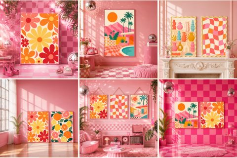 50 Girly Pink Aesthetic Frame Mockup