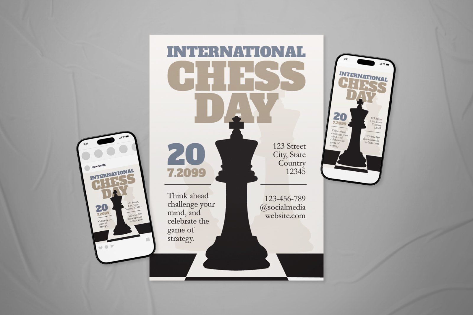 International Chess Day Event Flyer Set — image 2