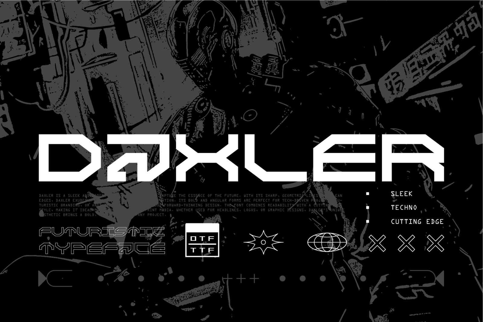 Daxler - Futuristic Display Font — image 1