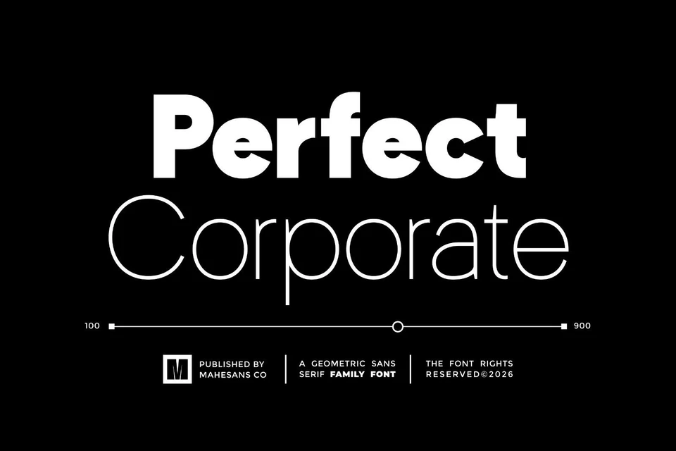 Perfect Corporate – Modern Geometric Sans Serif Family