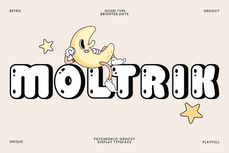 MOLTRIK – Psychedelic Groovy Display Font