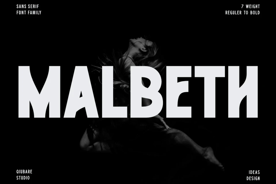 Condensed Font Family Malbeth | 7 Modern Sans Serif Weights