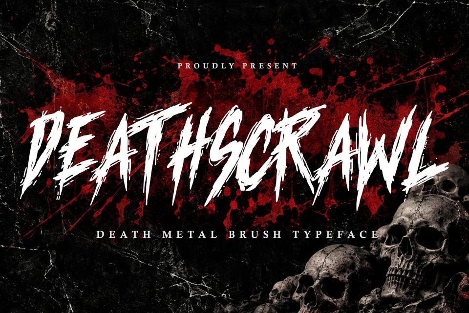Death Metal Font DEATHSCRAWL | Horror Brush Typeface