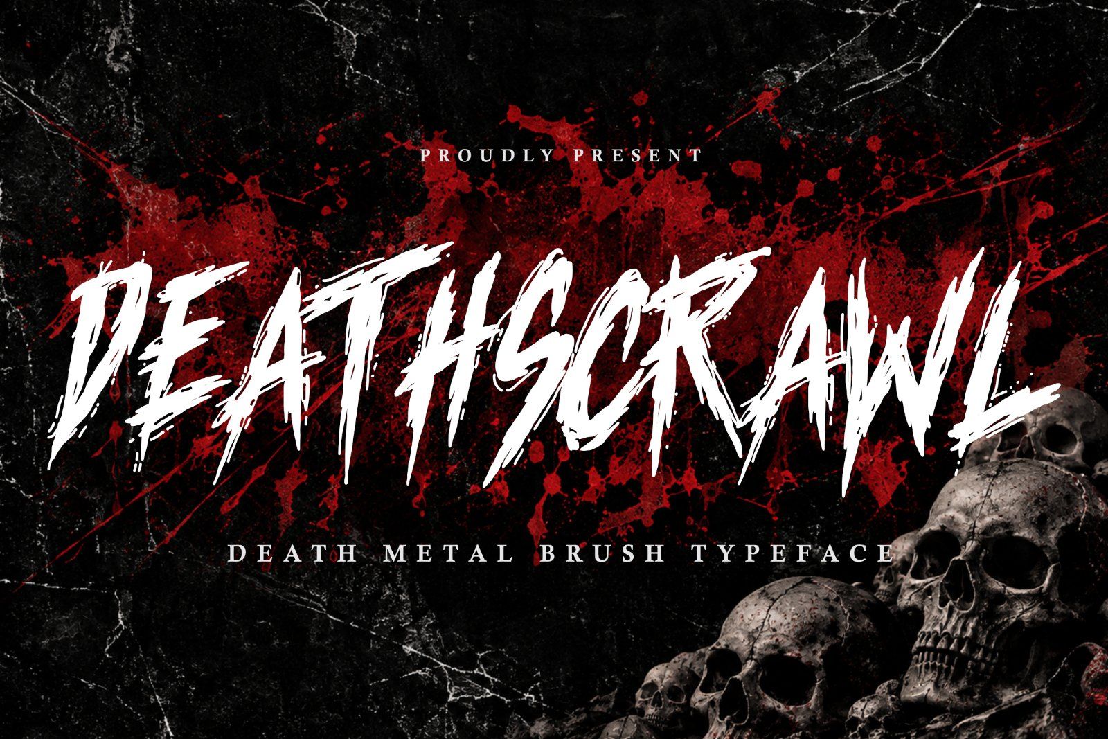 Death Metal Font DEATHSCRAWL | Horror Brush Typeface — image 1