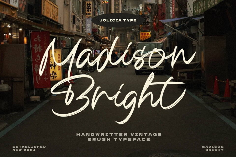 Madison Bright | Handwritten Vintage Brush Font