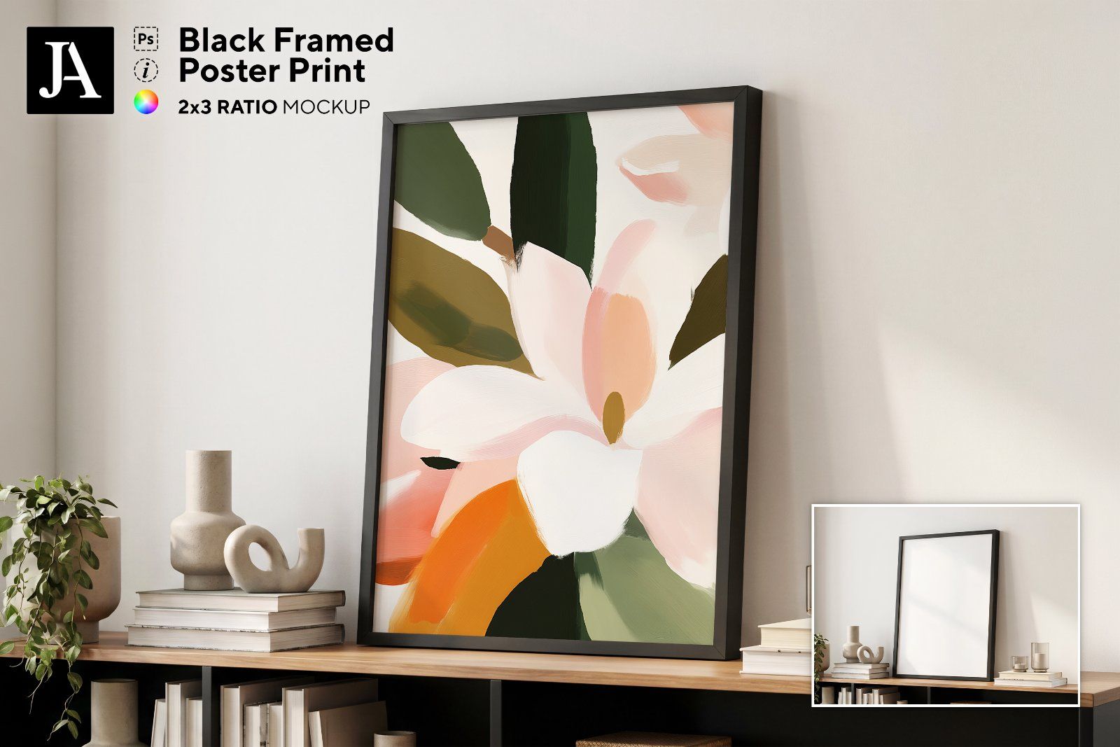 Black Framed Poster | 2x3 Ratio PSD — image 1