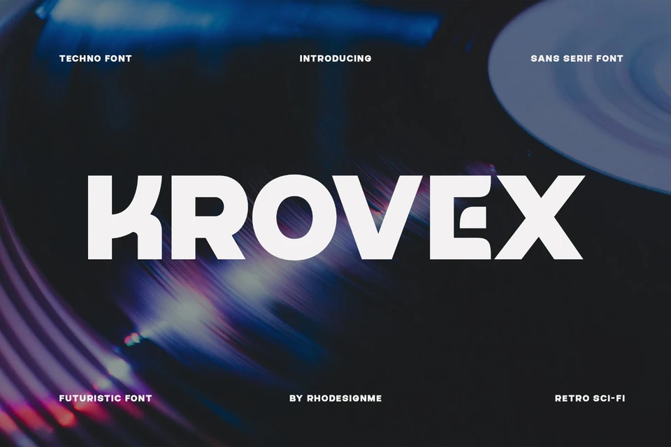 Futuristic Techno Sans Serif Font – Krovex