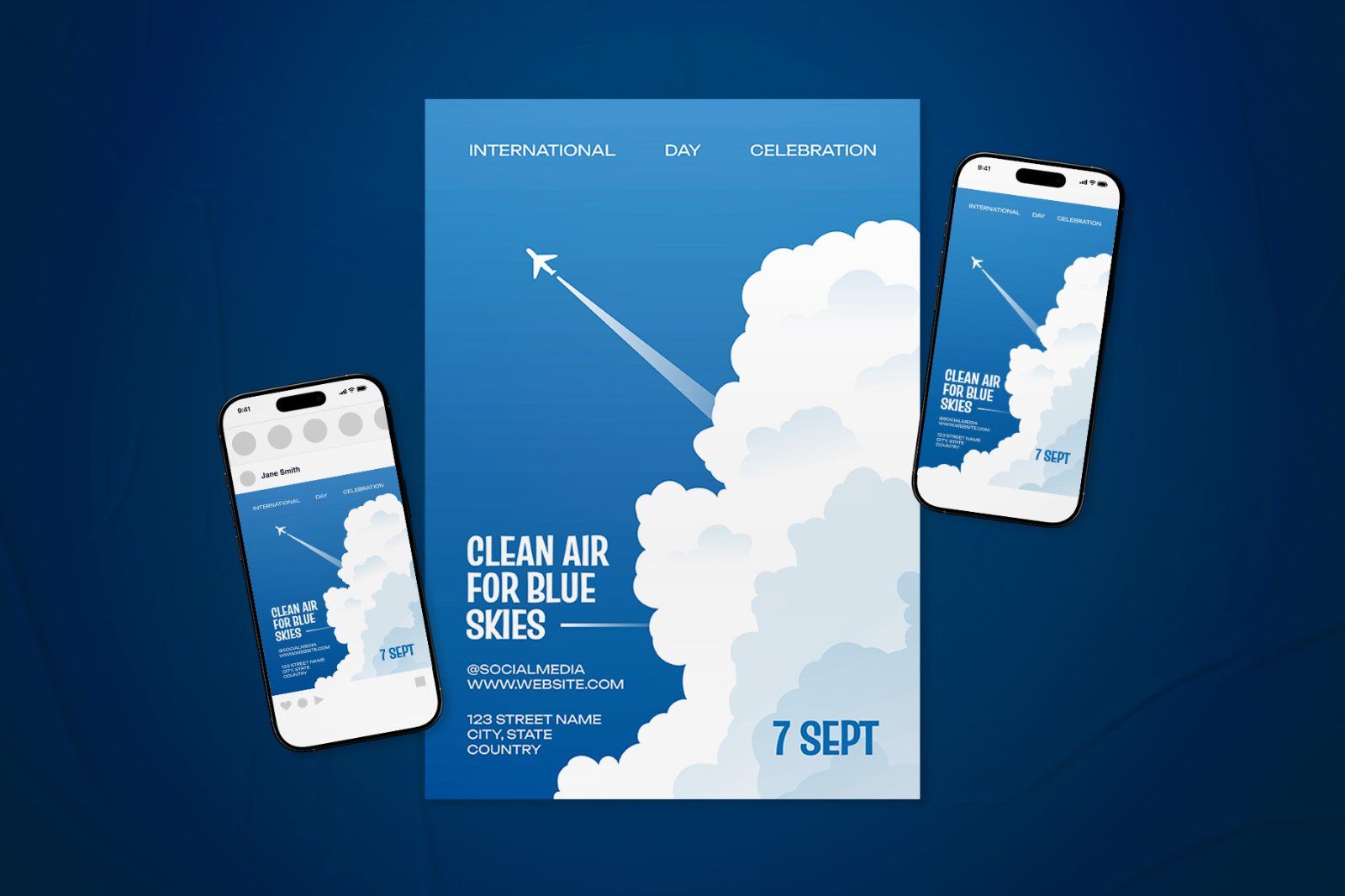 International Day of Clean Air for Blue Skies Celebration Flyer Set — image 2