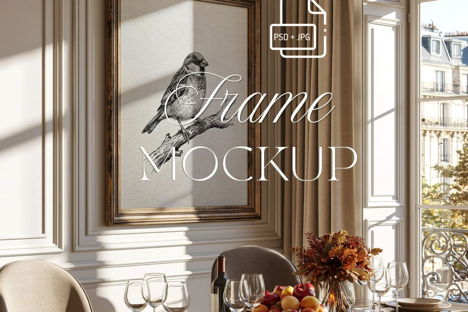 4x5 Wall Frame Mockup | Vertical Art Display