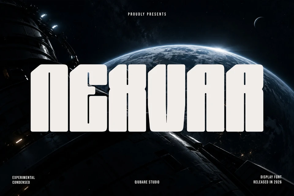 Cyberpunk Font NEXVAR | Condensed Futuristic Typeface