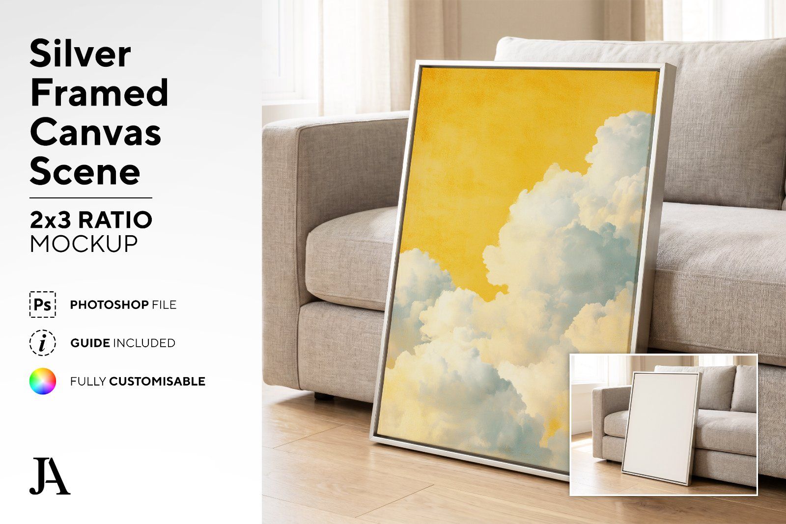 Silver Framed Canvas | 2x3 Ratio PSD