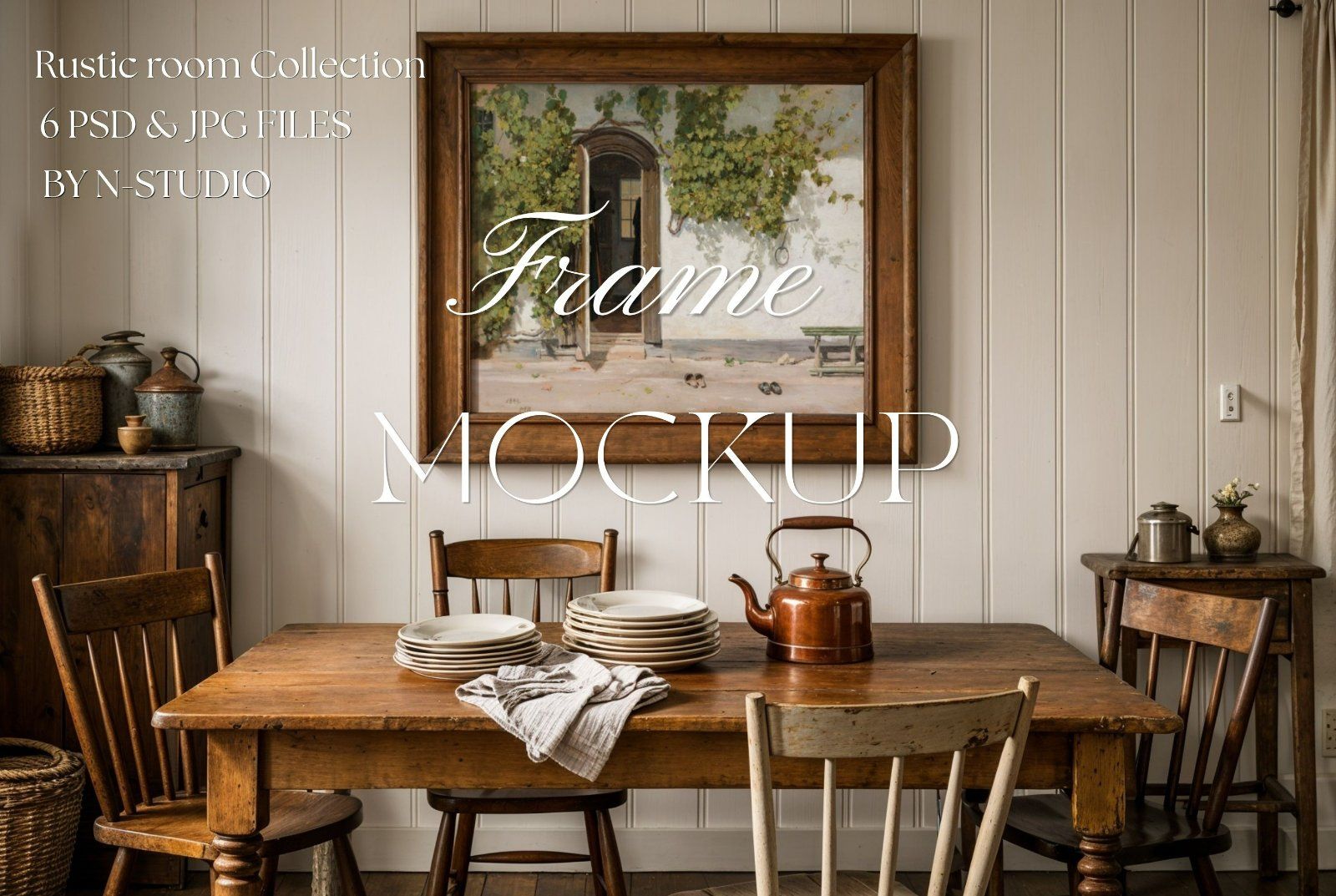 Rustic rooms Frame Mockup Bundle Collection