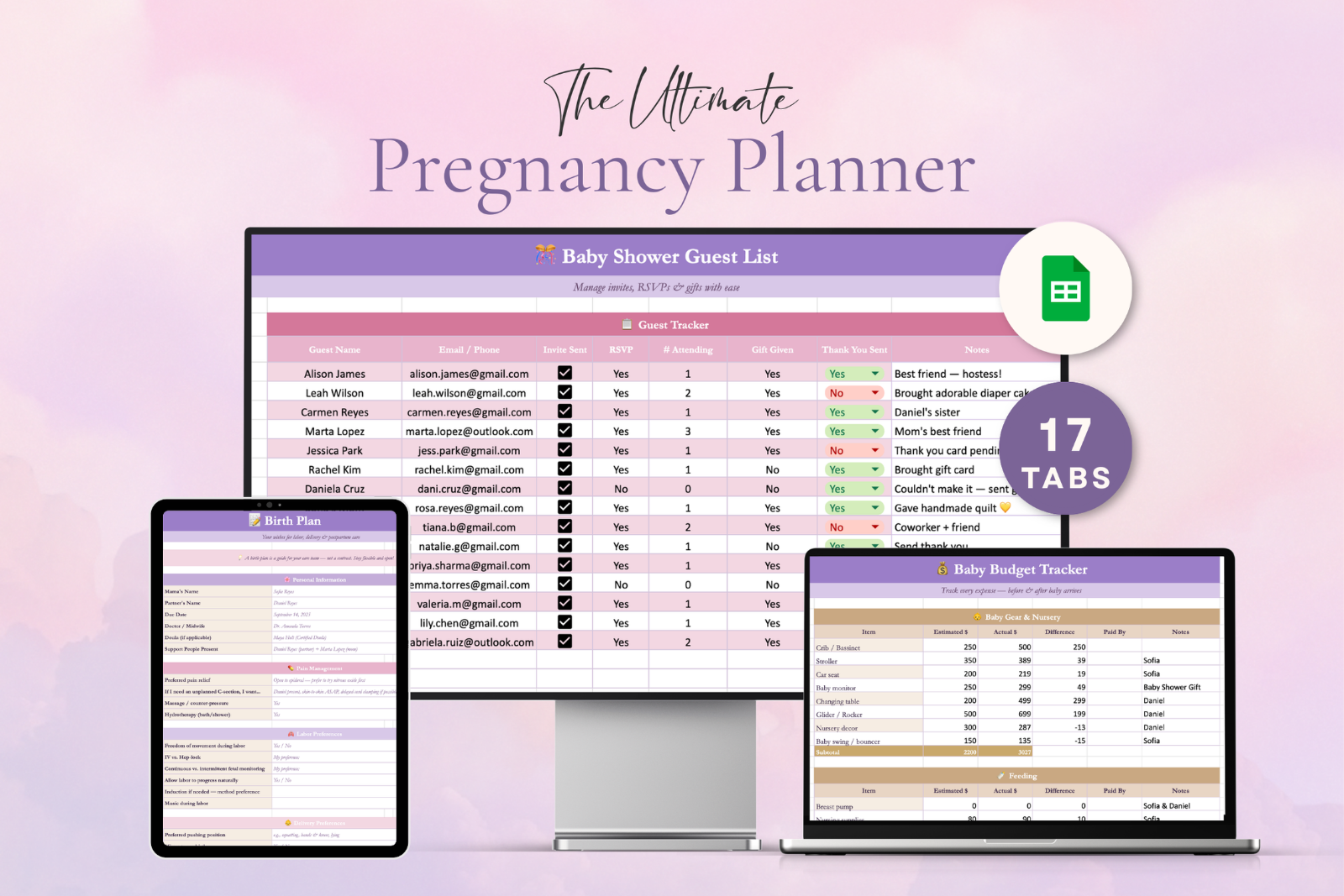 Pregnancy Planner Excel Spreadsheet