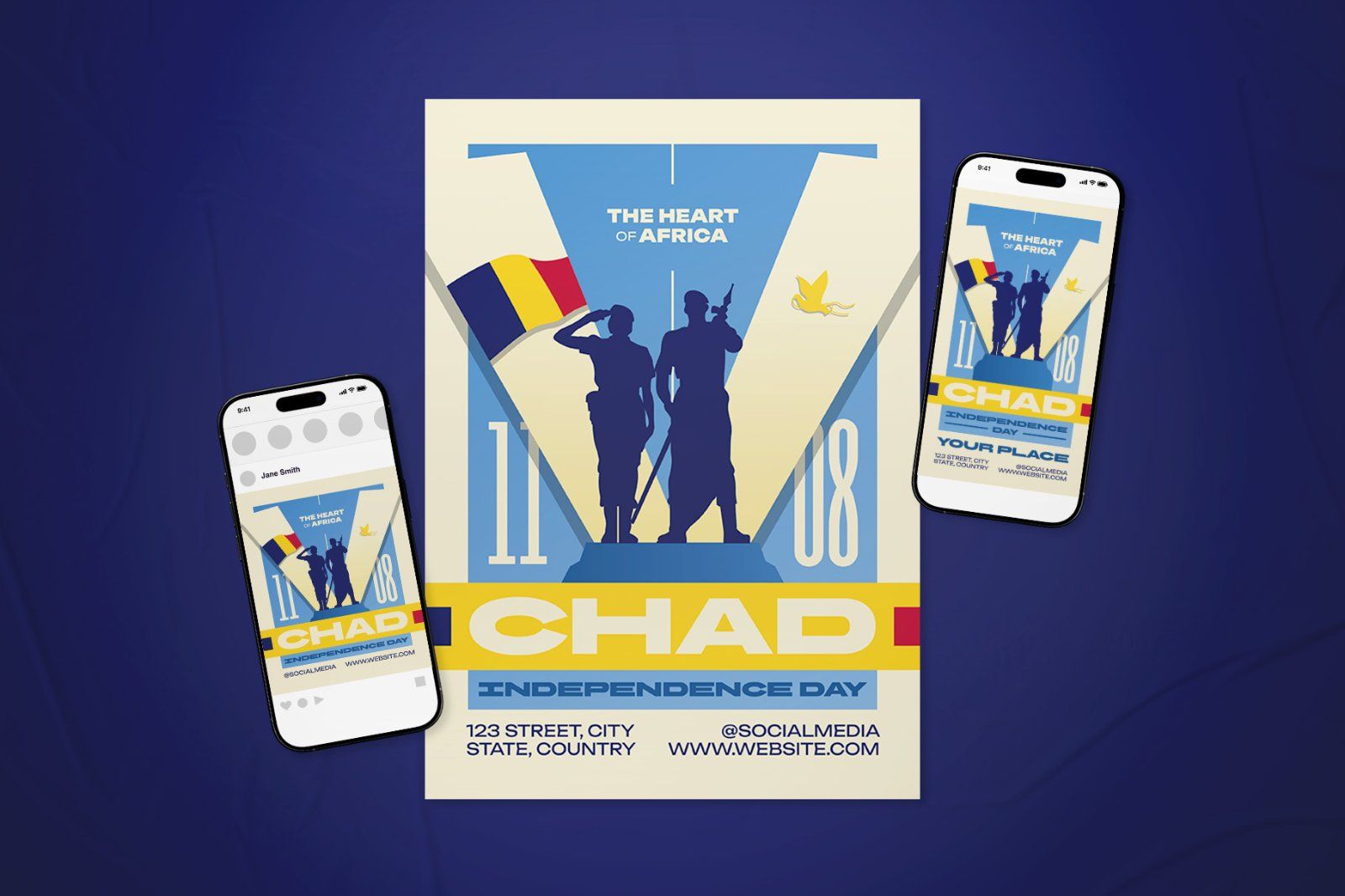 Chad Independence Day Celebration Flyer Set — image 2