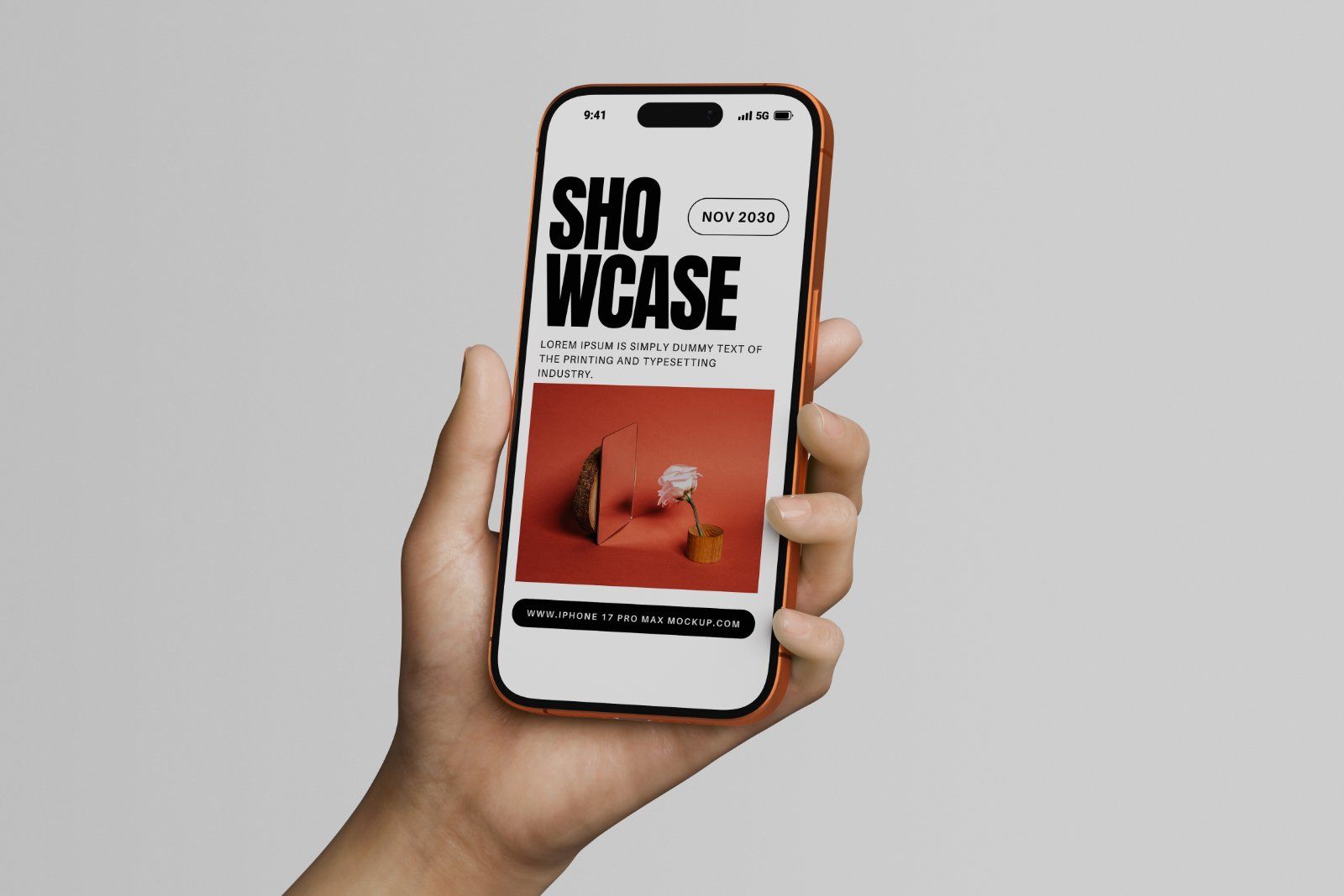 iPhone 17 Pro Mockup Holding