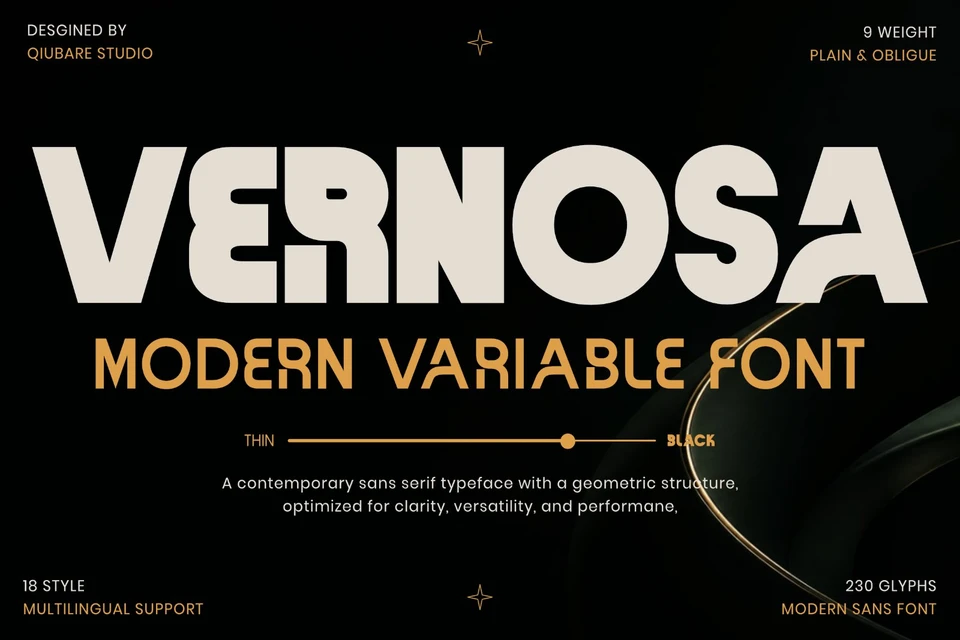 Vernosa - Contemporary Variable Sans Serif Font Family