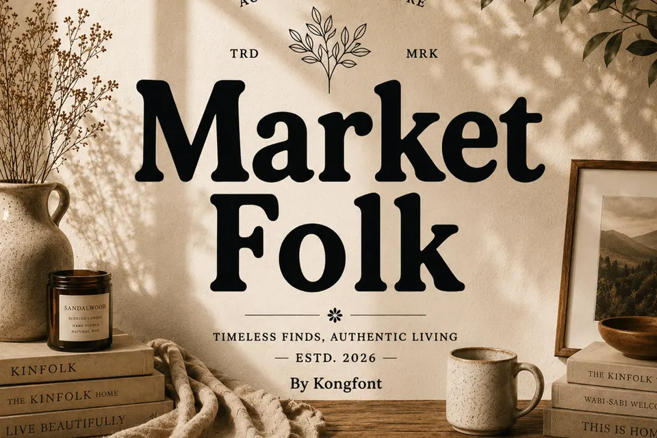 Market Folk – Modern Bold Vintage Serif Font