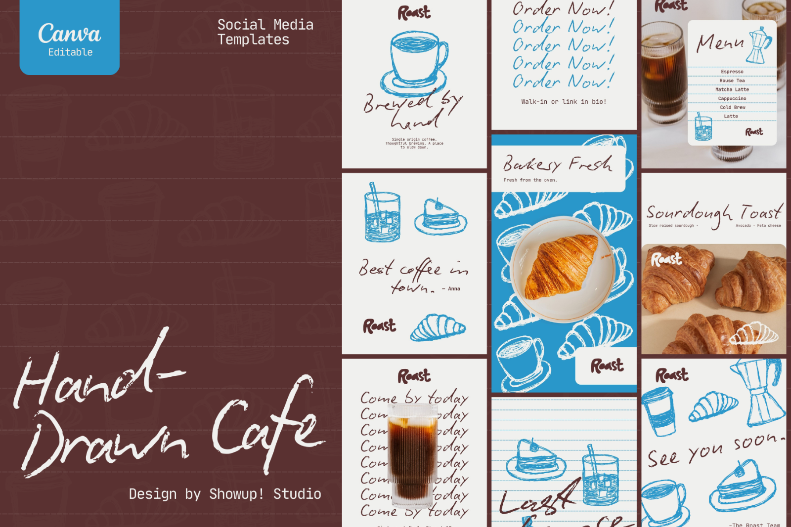 Hand-Drawn Café Social Media Kit — image 1