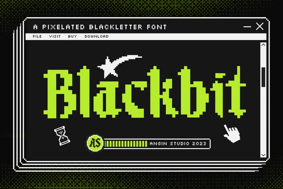 Blackbit Retro Game Pixelated Font