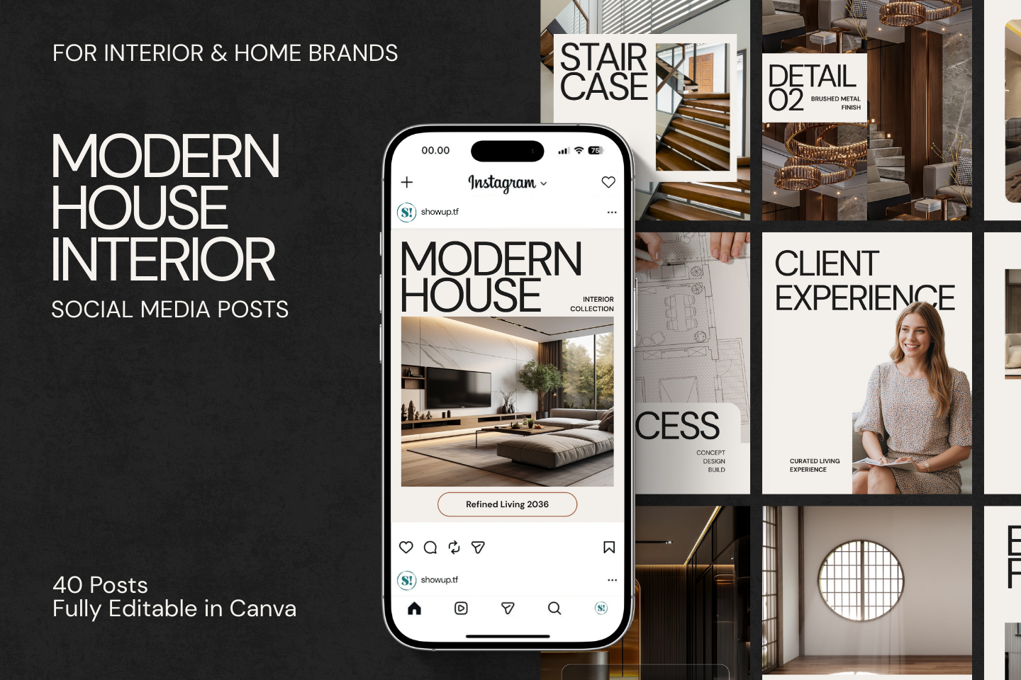 Modern House Interior IG Posts Canva — image 1