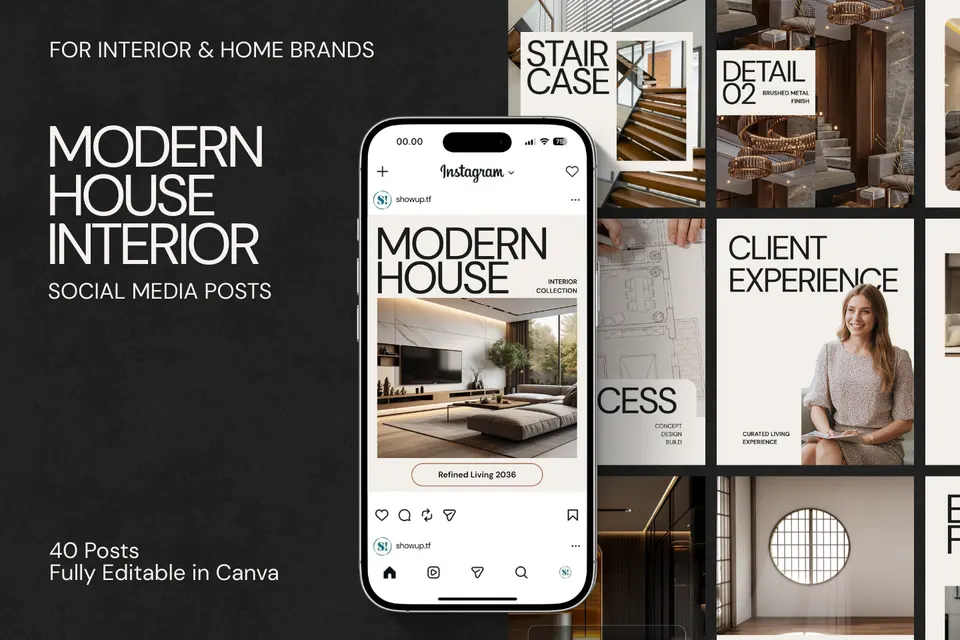 Modern House Interior IG Posts Canva