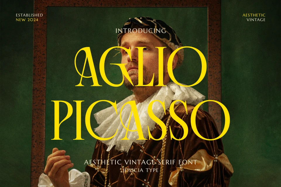 Aglio Picasso | Aesthetic Vintage Serif Font