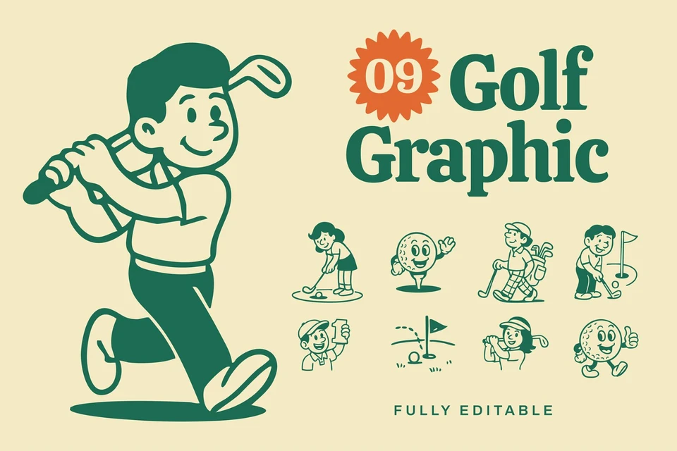 Golf Mascot Graphic
