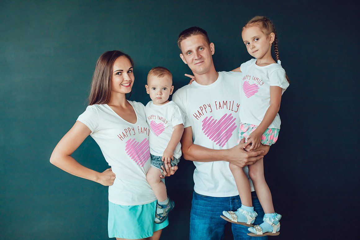 Happy Family T-Shirt Mock-Up