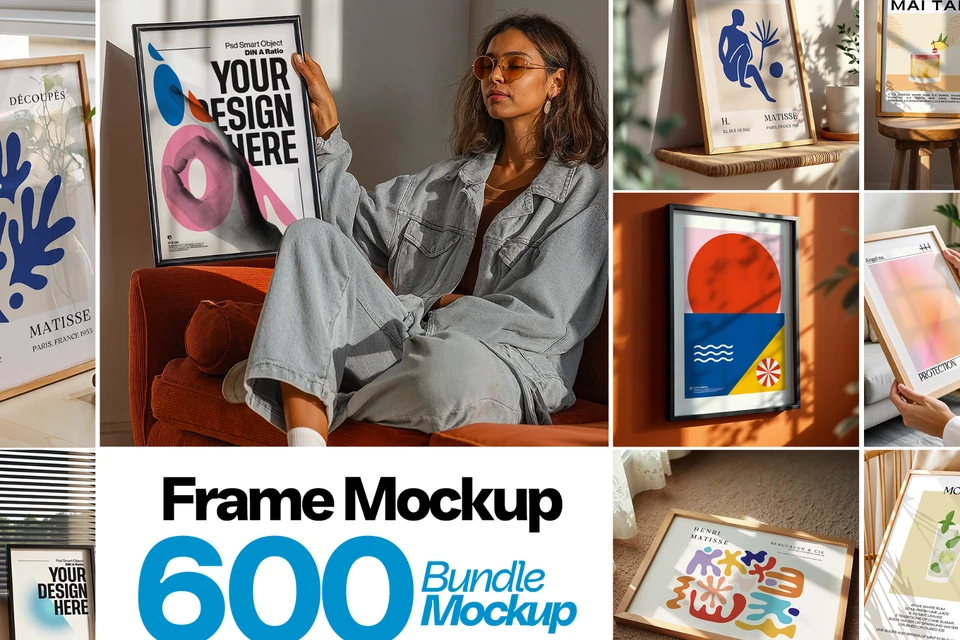 600+ Frame Mockup PSD Bundle Set