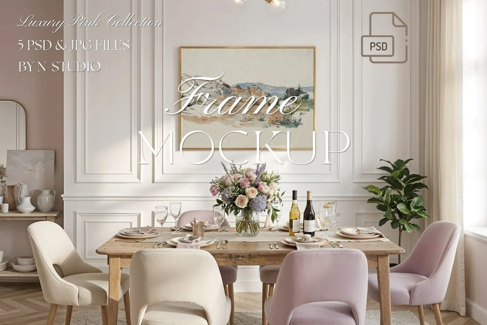 Luxury Pink Frame Mockup Bundle