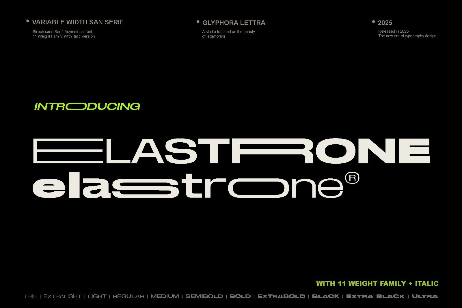 Elastrone - Variable Width Font Family