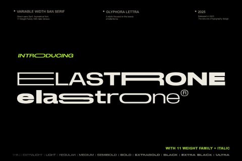 Elastrone - Variable Width Font Family