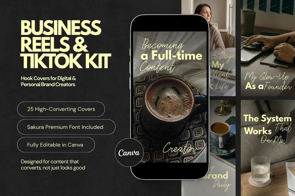 Business Reels Cover Kit Canva