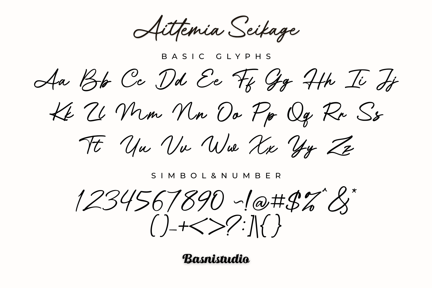 Aittemia Seikage Handwriting font