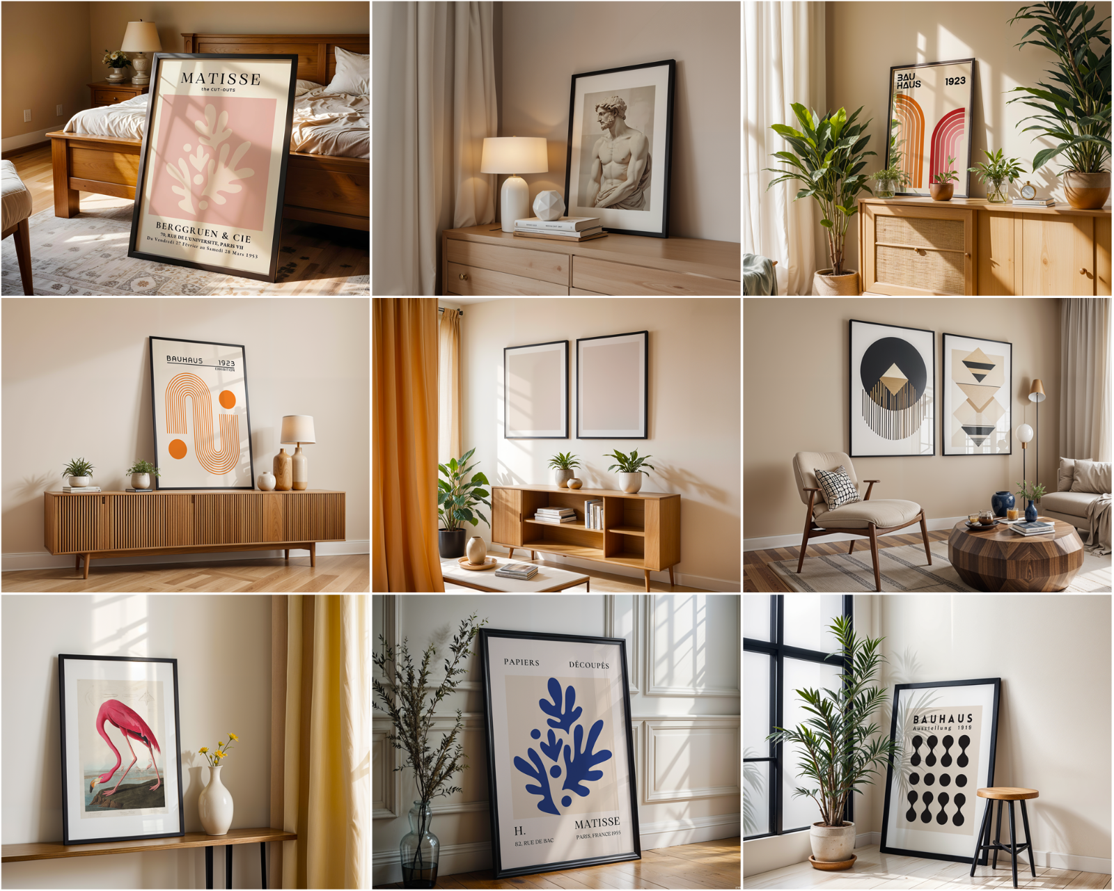 100 Black Frame Poster Mockup PSD Bundle, Wall Art & Poster Smart Object Template