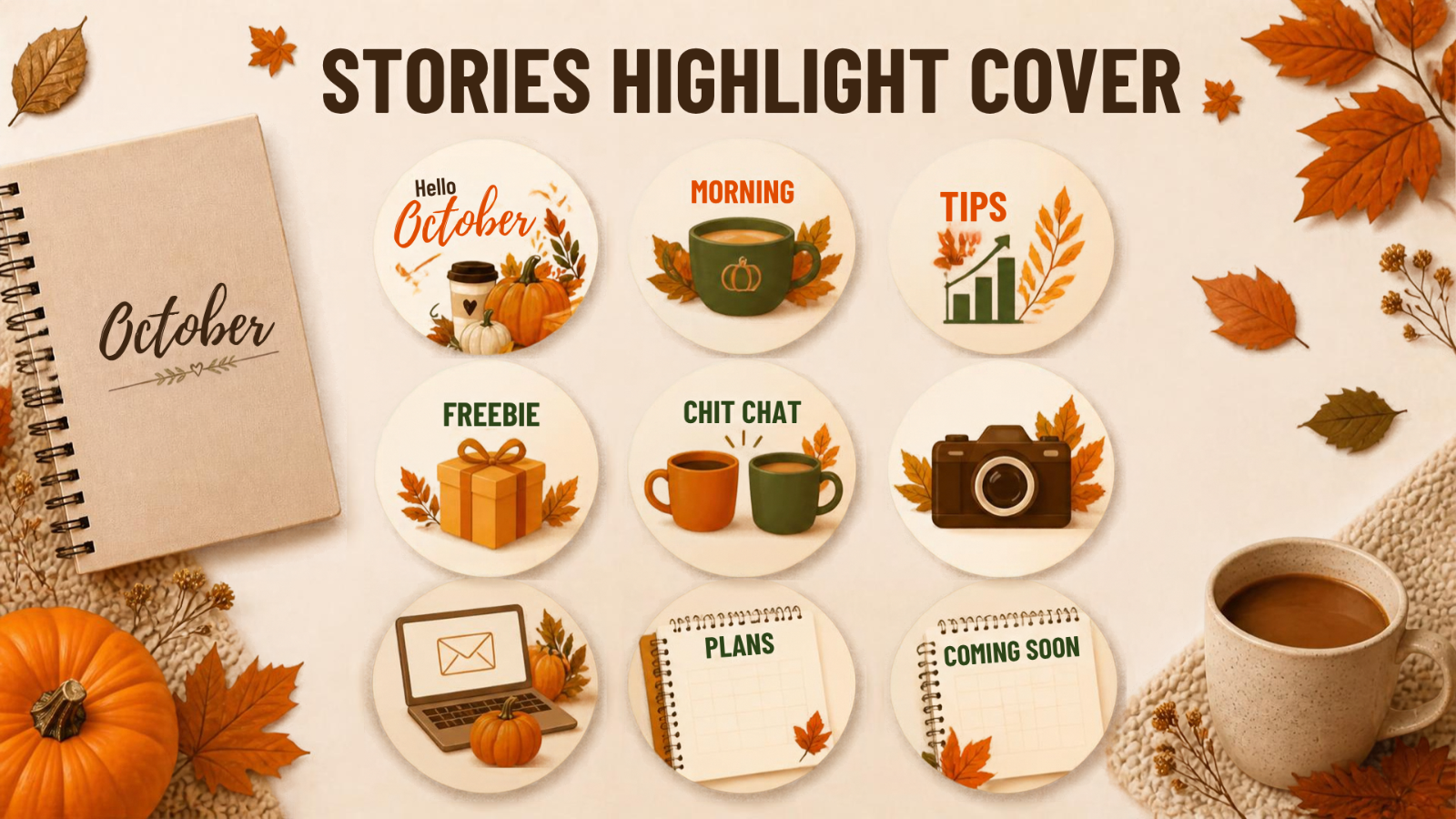 October Instagram Canva Templates, Fall Content Kit for Digital Marketers — image 7