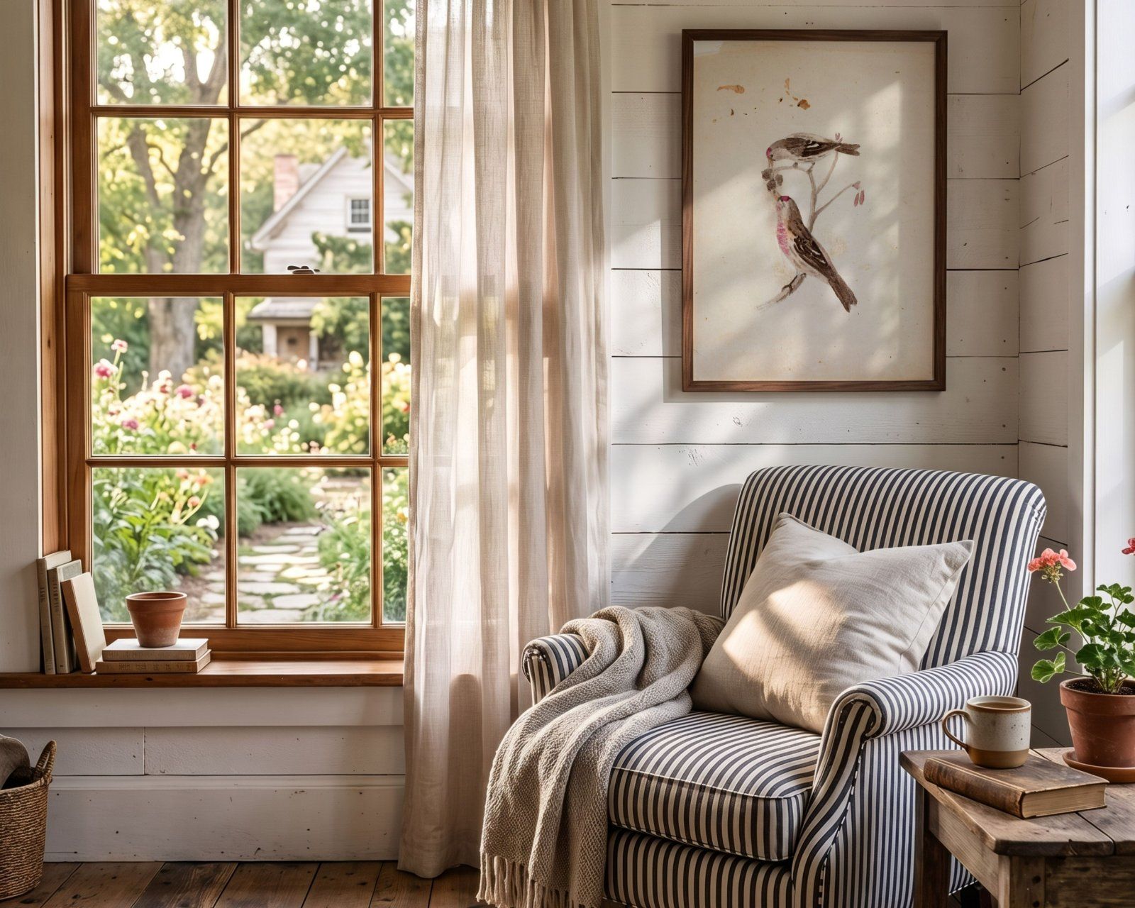 3:4 Wooden Frame Mockup, Rustic Farmhouse Wall Art Scene (PSD, JPG),