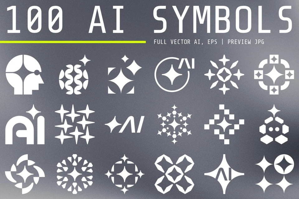100 Artificial Intelligence Symbols